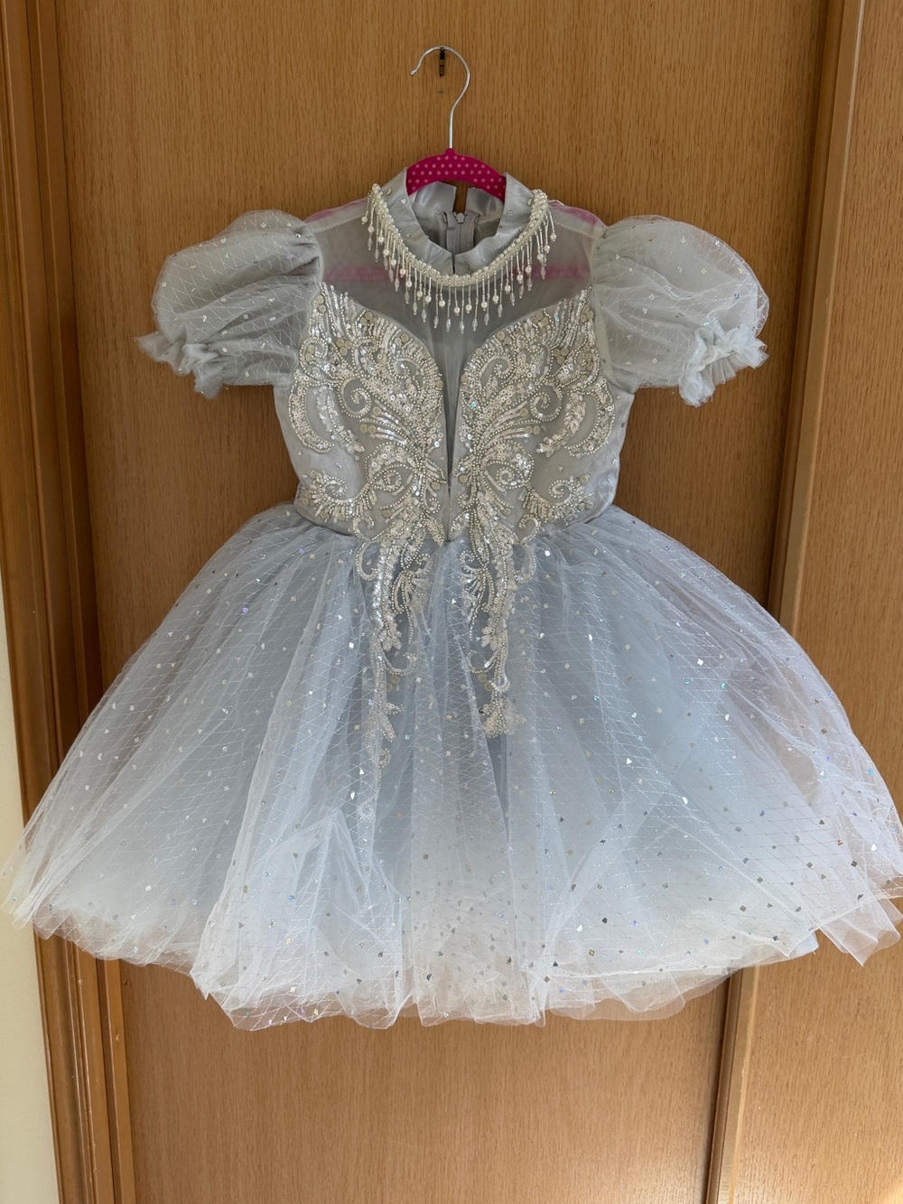 Sparkling Silver Tulle Party Dress 8-9Y